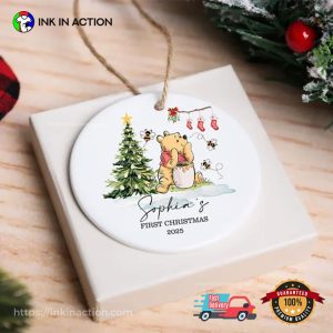 Personalized Pooh First Christmas Ornament