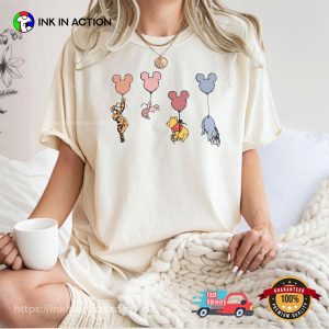 Pooh and Friends Flying Balloons Comfort Colors Tee 3 InkInAction.com