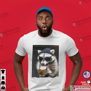 Raccoon Drinking Beer Shirt Raccoon Drinking Beer Shirt