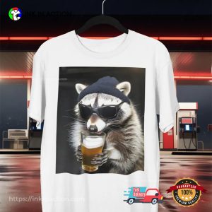 Raccoon Drinking Beer Shirt 3 InkInAction.com