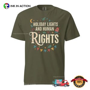 Retro Holiday Lights And Human Rights T-shirt
