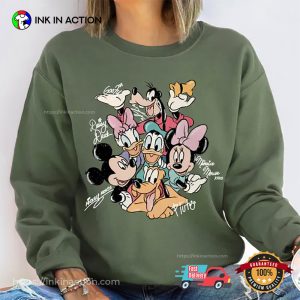 Retro Mickey And Friends Signatures Disney Characters T shirt InkInAction.com