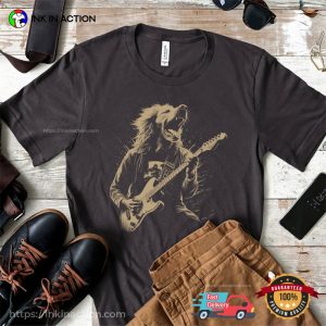 Rockout Golden Retriever Playing Guitar Funny Shirt 2