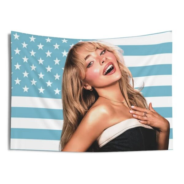 Sabrina Carpenter Smiling USA Flag Sabrina Carpenter Smiling USA Flag