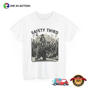 Safety Third Funny Retro Grizzly Bear Tee 1