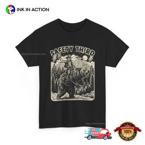 Safety Third Funny Retro Grizzly Bear Tee 3