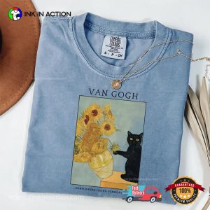 Van Gogh Black Cat Art Funny Cat Meme Comfort Colors Tee