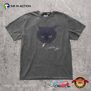 Vintage Black Cat Smoking Comfort Colors Tee