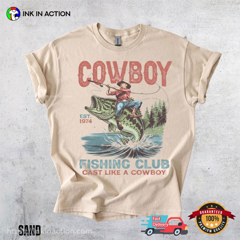 Vintage Cowboy Fishing Club, Western Fisherman Shirt Vintage Cowboy Fishing Club, Western Fisherman Shirt