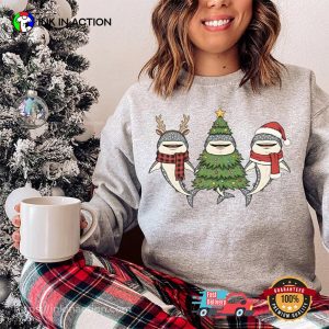 Whale Shark Christmas Santa Ocean Animal Comfort Colors Tee 3 InkInAction.com