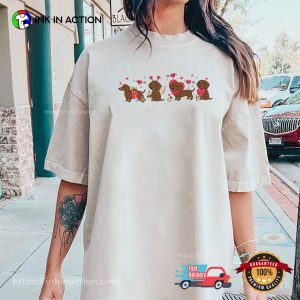 Wiener Dog Dachshund Valentines Comfort Colors Tee 2