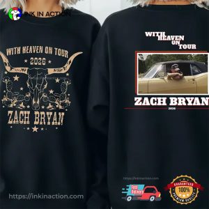 With Heaven On Tour Zach Bryan 2 Sided Shirt 3 InkInAction.com