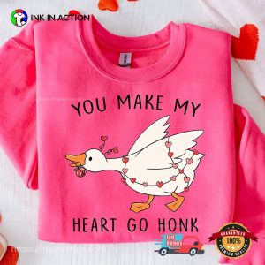 You Make My Heart Go Honk Funny Valentine Goose T-shirt 1 InkInAction.com