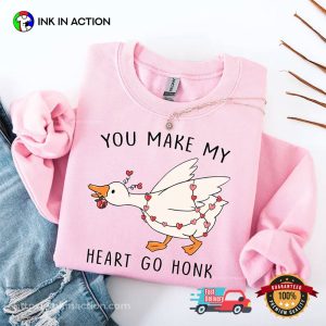 You Make My Heart Go Honk Funny Valentine Goose T shirt InkInAction.com