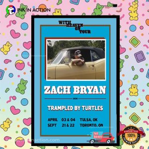 Zach Bryan And Trampled By Turtles With Heaven On Tour Poster