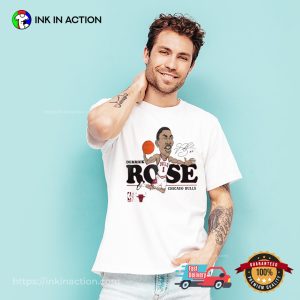 Chicago Bulls Mitchell And Ness Derrick Rose Caricature T-shirt Chicago Bulls Mitchell And Ness Derrick Rose Caricature T-shirt