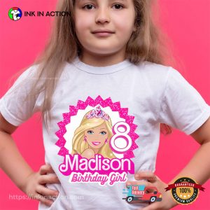 Custom Name Pink Doll Theme Party Birthday Girl Shirt 2 InkInAction.com