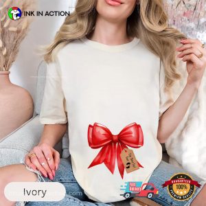 Custom Pregnancy Bow Holiday Mom to be Comfort Colors Shirt 3 InkInAction.com