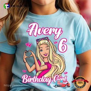 Customized Girl's Birthday Blonde Doll barbie shirt 2 InkInAction.com