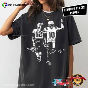 Drake Maye And Tom Brady New England Football Comfort Colors Shirt Drake Maye And Tom Brady New England Football Comfort Colors Shirt