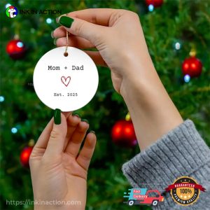First Christmas As Mom And Dad Baby Announcement Ornament