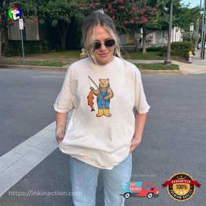 Fishing Bear Retro Animation Tee