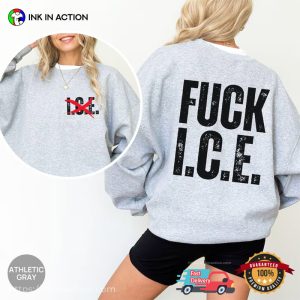 Fuck ICE No ICE, Anti Trump Activism 2 sided T shirt 2 InkInAction.com