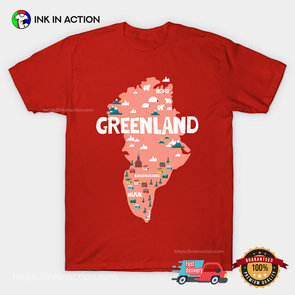 Greenland Illustrated Map T-shirt Greenland Illustrated Map T-shirt