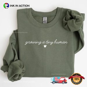 Growing a Tiny Human Pregnancy Announcement T shirt 4 InkInAction.com