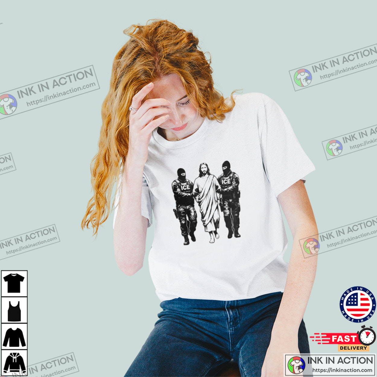 Jesus Arrested Parody Immigrant Rights Shirt Jesus Arrested Parody Immigrant Rights Shirt