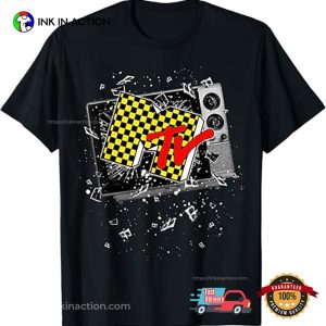 MTV Checker Board Breaking Tv T-shirt 1 InkInAction.com