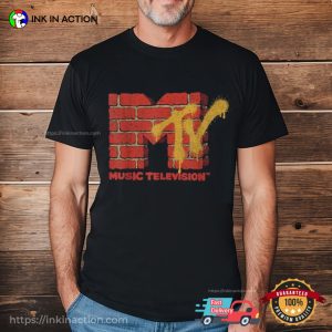 MTV Logo With Brick Wall And Spray Paint Treatment T-shirt MTV Logo With Brick Wall And Spray Paint Treatment T-shirt
