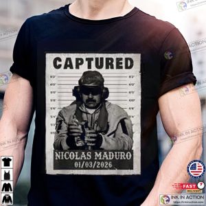 Maduro Captured Nicolas Maduro Tour 2026 T-shirt 1 InkInAction.com