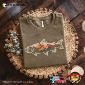 Mountain Fish Salmon Nature Graphic Comfort Colors Tee 3 InkInAction.com