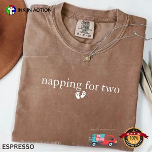 Napping For Two Pregnancy Announcement Comfort Colors Tee 3 InkInAction.com