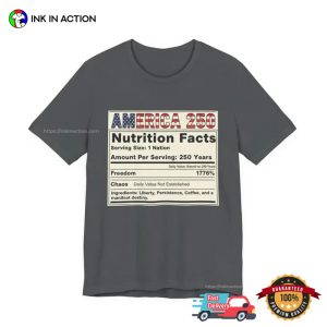 Nutrition Facts america 250 celebration Tee 2 InkInAction.com