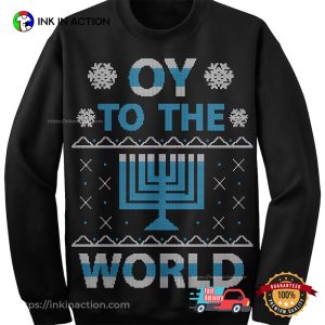 Oy To The World Hanukkah Jewish Shirt 3 InkInAction.com