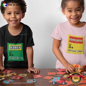 Personalized Brick Name Building Blocks Birthday T-shirt 1 InkInAction.com