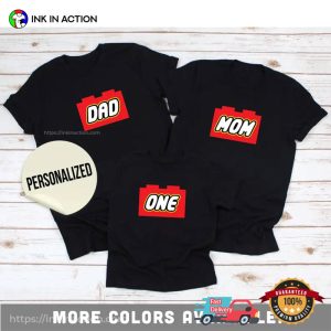 Personalized Building Bricks Theme Birthday Family T-shirt