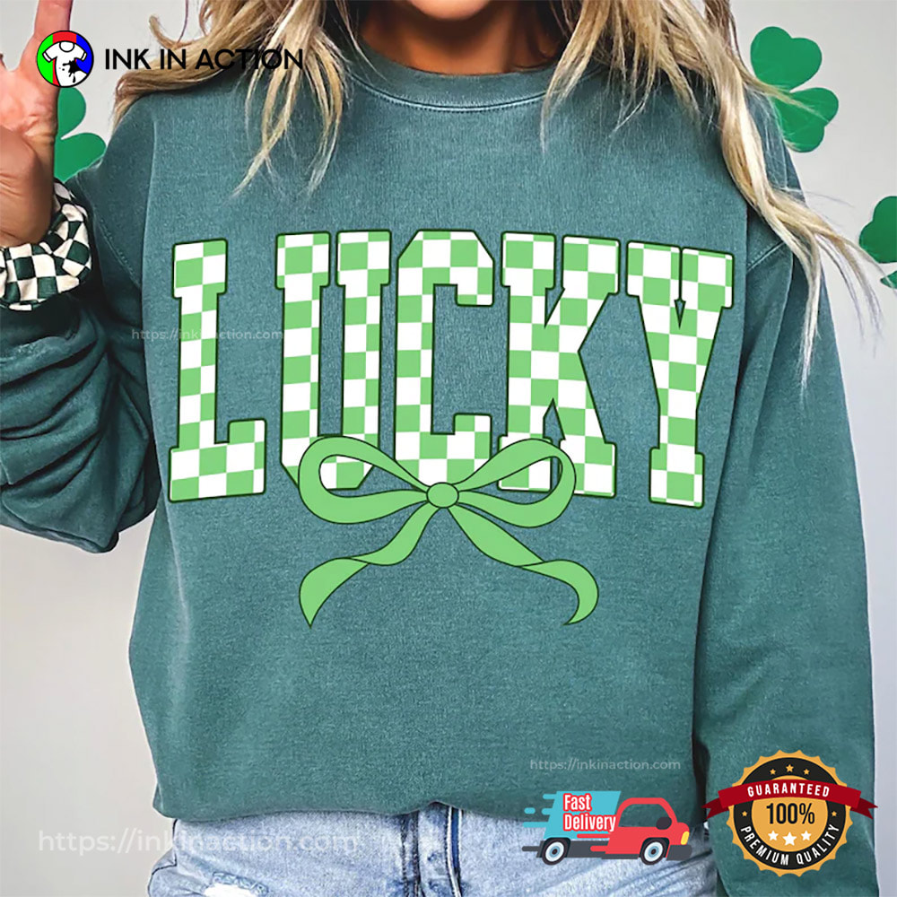 Retro Checkered Lucky St Patrick's Day Shirt Retro Checkered Lucky St Patrick's Day Shirt