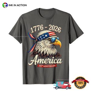 Retro USA Eagle 1776 2026, america 250 celebration Shirt 3 InkInAction.com