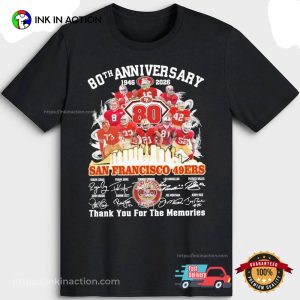 San Francisco 49ers Football 80th Anniversary 1946-2026 T-shirt