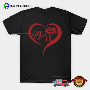 San Francisco 49ers Football Heart T-shirt 1 InkInAction.com