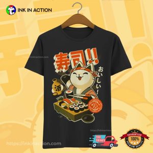 Sushi and ramen Cute Japan cat Shirt 2 InkInAction.com