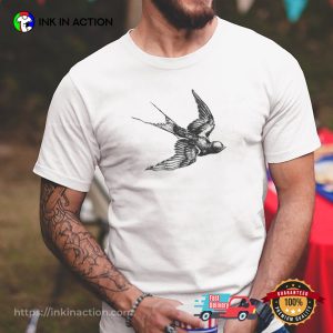 Swallow Bird Portrait Art Tee 3 InkInAction.com