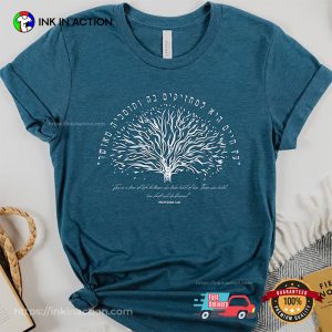 Tree Of Life Verse In Hebrew purim holiday traditions T shirt 1 InkInAction.com