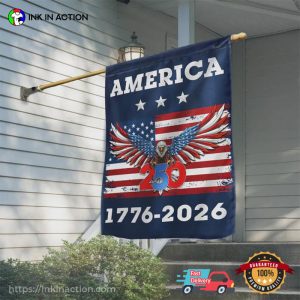 USA Patriotic Eagle, america 250 flags 2 InkInAction.com