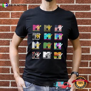 Womens MTV 12 Stacked Logos T-shirt Womens MTV 12 Stacked Logos T-shirt