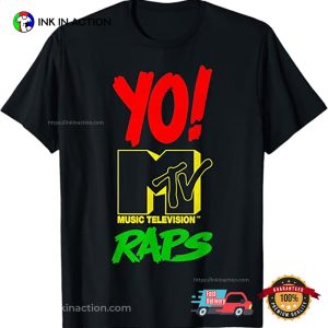 Yo! Mtv Raps Red Yellow Green Stack Text T-shirt 1 InkInAction.com
