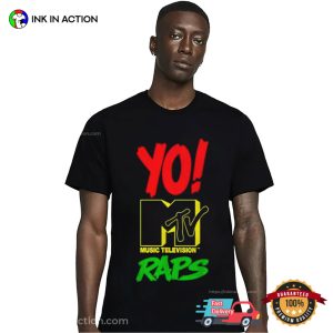Yo! Mtv Raps Red Yellow Green Stack Text T-shirt Yo! Mtv Raps Red Yellow Green Stack Text T-shirt